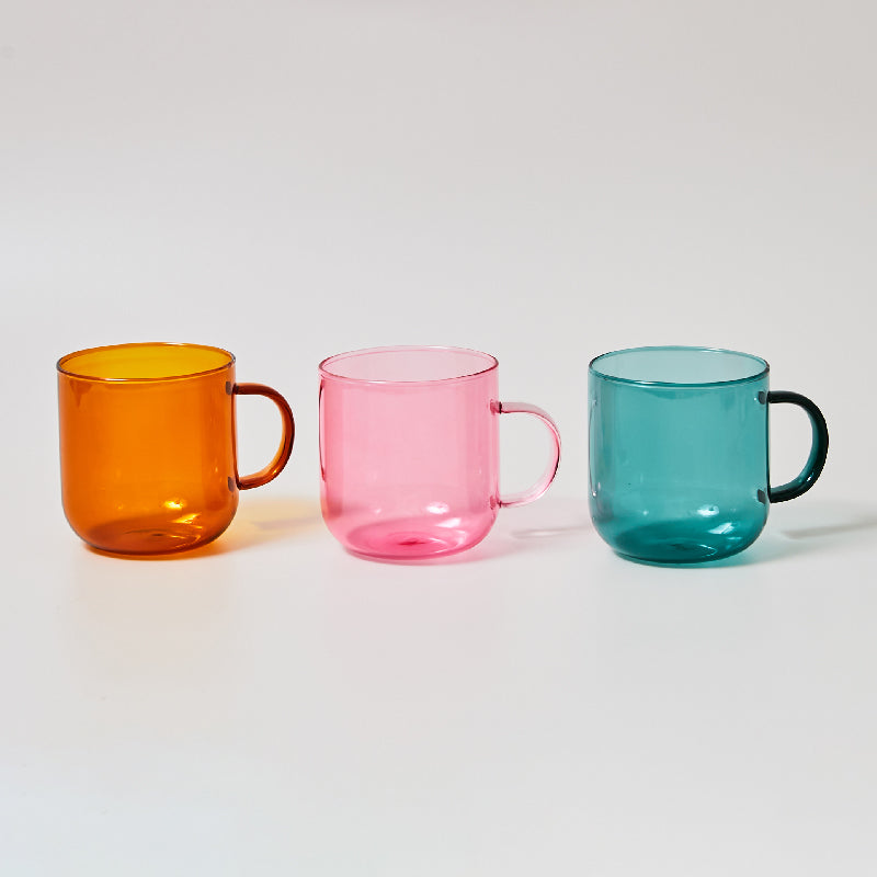 Heat Resistant Glass Colorful Coffee Glasses With Handle Household