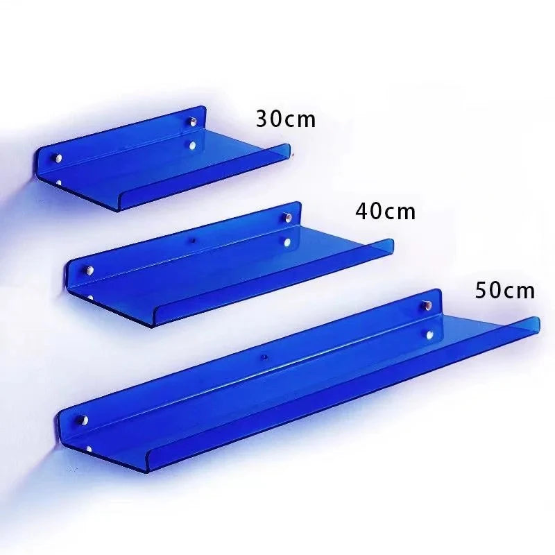 Estante acrílico para almacenamiento de pared, estanterías flotantes, organizador de estante de exhibición para baño, dormitorio, sala de estar, cocina, decoración de habitación
