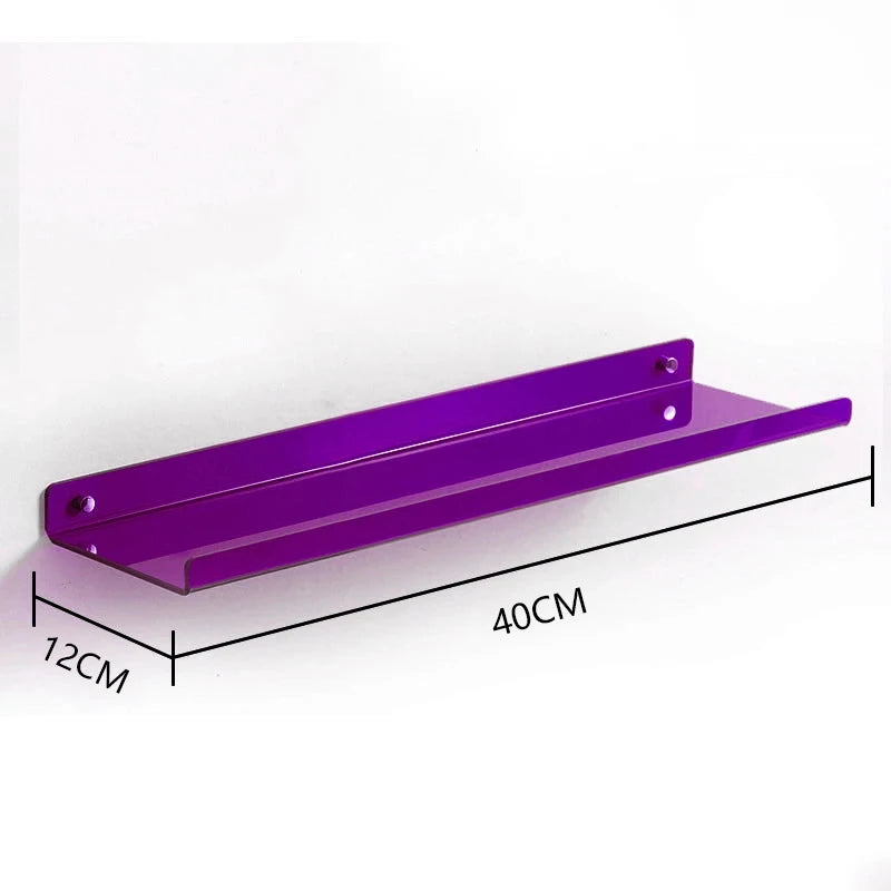 Estante acrílico para almacenamiento de pared, estanterías flotantes, organizador de estante de exhibición para baño, dormitorio, sala de estar, cocina, decoración de habitación