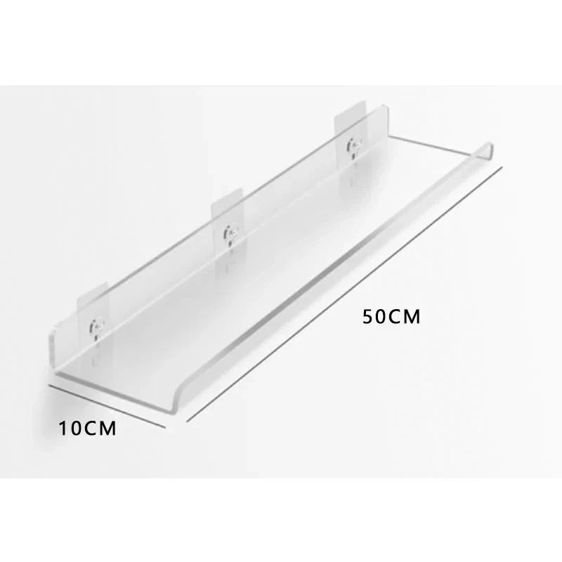 Estante acrílico para almacenamiento de pared, estanterías flotantes, organizador de estante de exhibición para baño, dormitorio, sala de estar, cocina, decoración de habitación