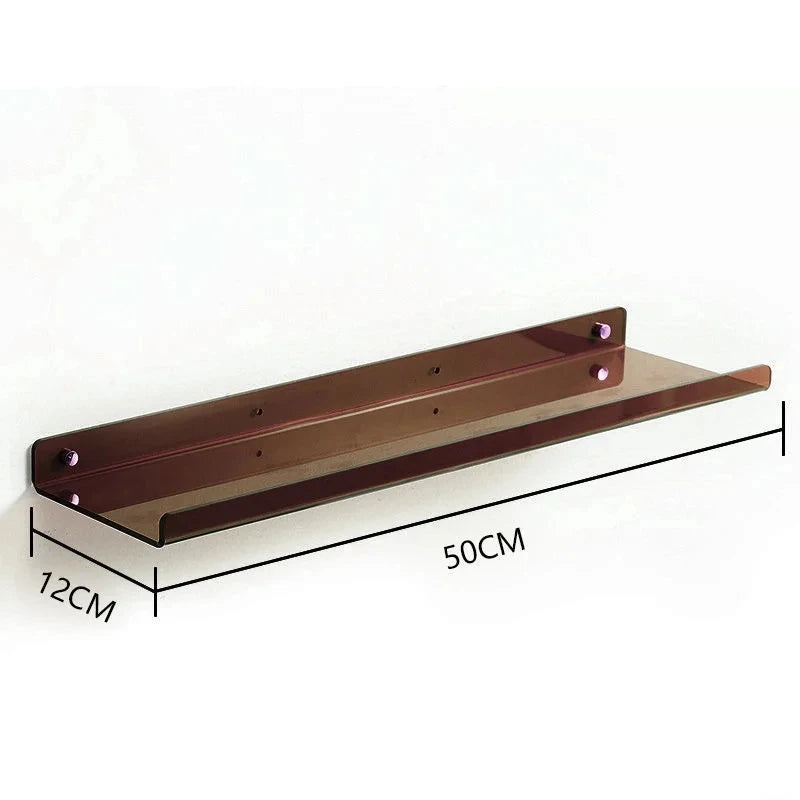 Estante acrílico para almacenamiento de pared, estanterías flotantes, organizador de estante de exhibición para baño, dormitorio, sala de estar, cocina, decoración de habitación
