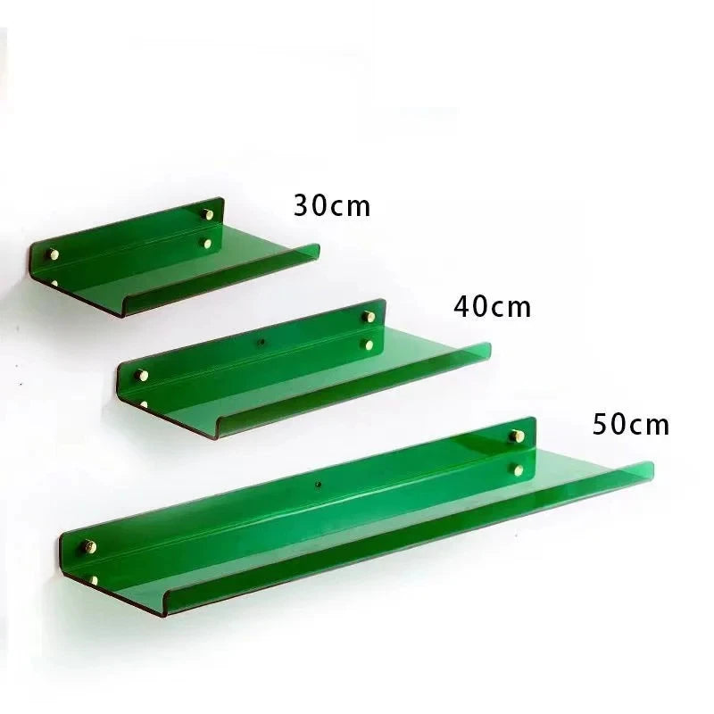 Estante acrílico para almacenamiento de pared, estanterías flotantes, organizador de estante de exhibición para baño, dormitorio, sala de estar, cocina, decoración de habitación
