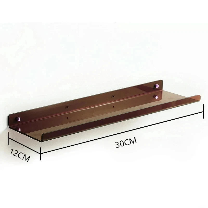 Estante acrílico para almacenamiento de pared, estanterías flotantes, organizador de estante de exhibición para baño, dormitorio, sala de estar, cocina, decoración de habitación