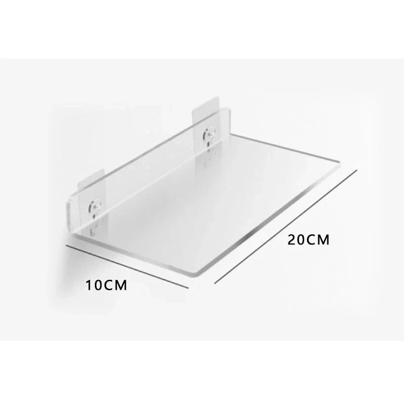 Estante acrílico para almacenamiento de pared, estanterías flotantes, organizador de estante de exhibición para baño, dormitorio, sala de estar, cocina, decoración de habitación