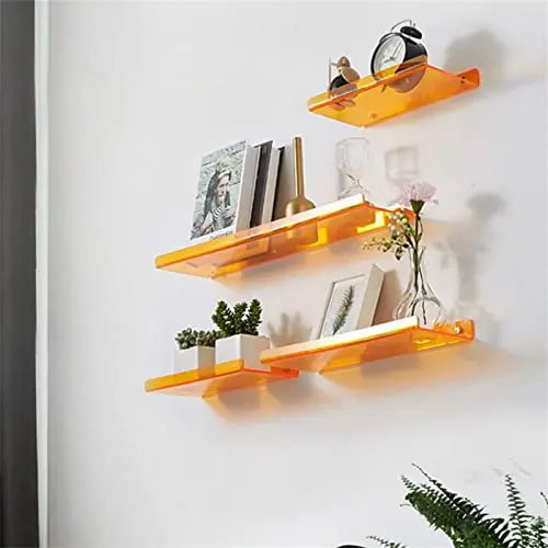 Estante acrílico para almacenamiento de pared, estanterías flotantes, organizador de estante de exhibición para baño, dormitorio, sala de estar, cocina, decoración de habitación