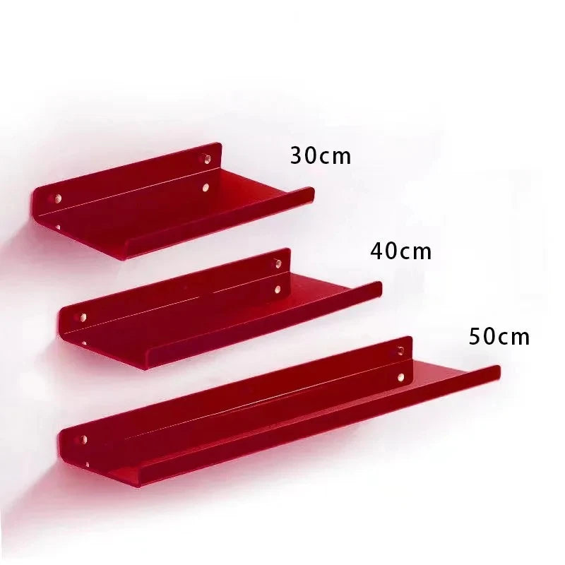 Estante acrílico para almacenamiento de pared, estanterías flotantes, organizador de estante de exhibición para baño, dormitorio, sala de estar, cocina, decoración de habitación