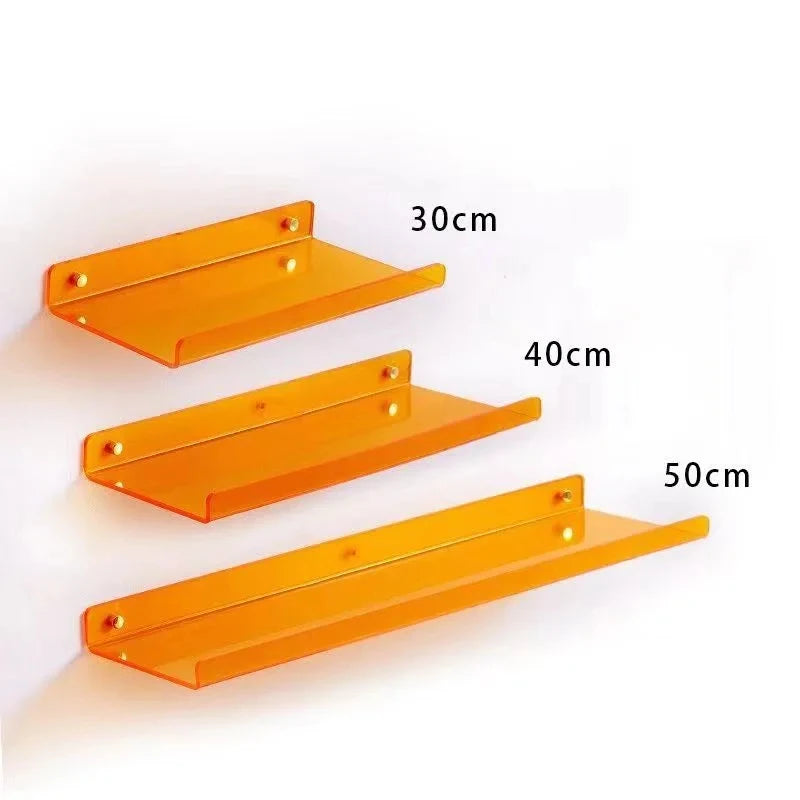 Estante acrílico para almacenamiento de pared, estanterías flotantes, organizador de estante de exhibición para baño, dormitorio, sala de estar, cocina, decoración de habitación