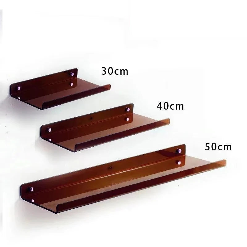 Estante acrílico para almacenamiento de pared, estanterías flotantes, organizador de estante de exhibición para baño, dormitorio, sala de estar, cocina, decoración de habitación