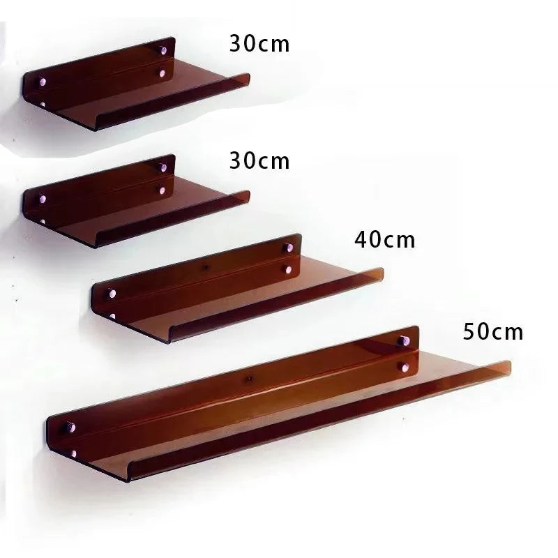 Estante acrílico para almacenamiento de pared, estanterías flotantes, organizador de estante de exhibición para baño, dormitorio, sala de estar, cocina, decoración de habitación