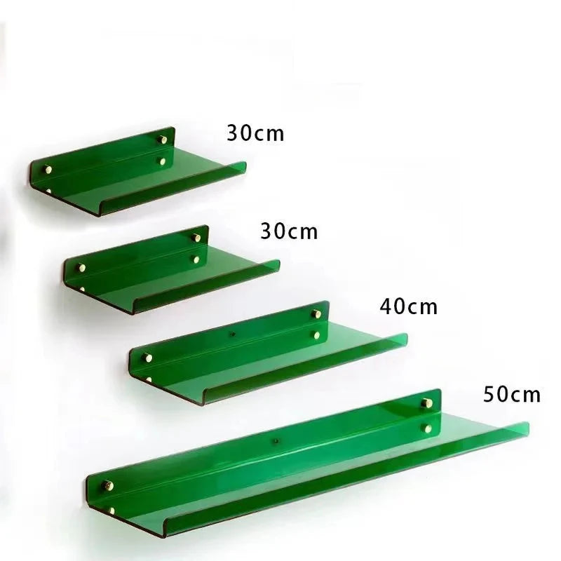 Estante acrílico para almacenamiento de pared, estanterías flotantes, organizador de estante de exhibición para baño, dormitorio, sala de estar, cocina, decoración de habitación