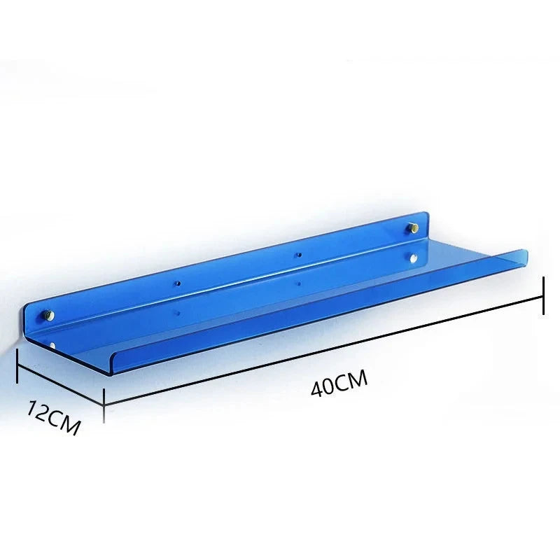Estante acrílico para almacenamiento de pared, estanterías flotantes, organizador de estante de exhibición para baño, dormitorio, sala de estar, cocina, decoración de habitación