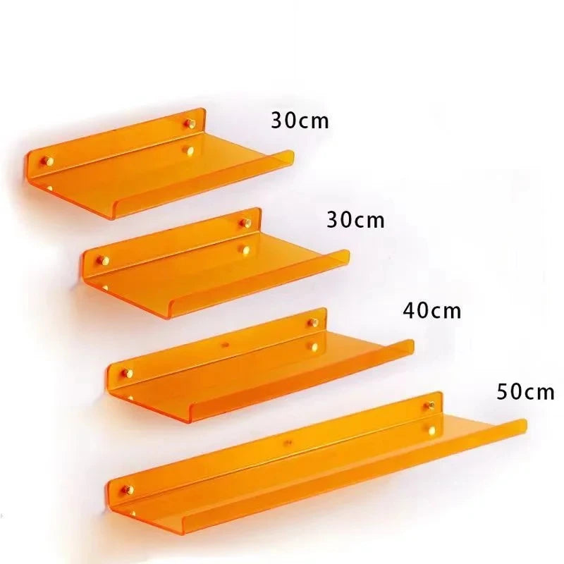 Estante acrílico para almacenamiento de pared, estanterías flotantes, organizador de estante de exhibición para baño, dormitorio, sala de estar, cocina, decoración de habitación