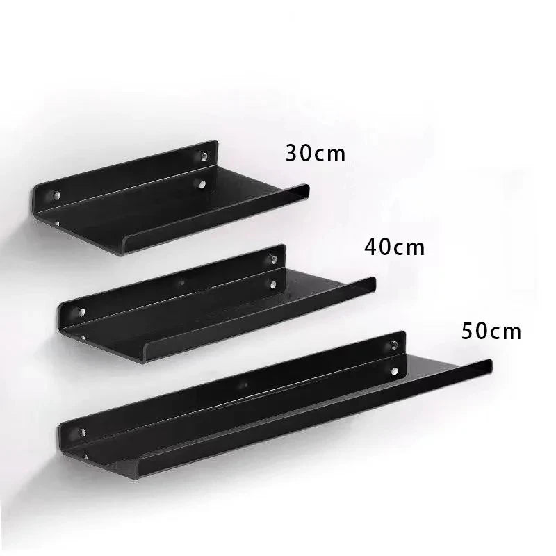 Estante acrílico para almacenamiento de pared, estanterías flotantes, organizador de estante de exhibición para baño, dormitorio, sala de estar, cocina, decoración de habitación