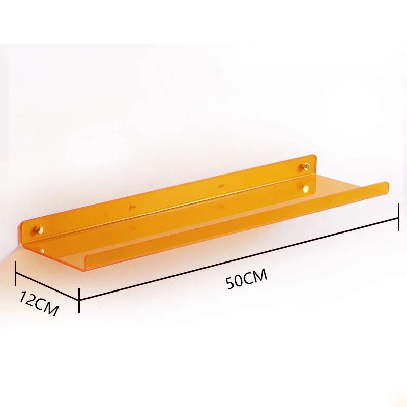 Estante acrílico para almacenamiento de pared, estanterías flotantes, organizador de estante de exhibición para baño, dormitorio, sala de estar, cocina, decoración de habitación