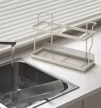 Organizador de almacenamiento, organizador de cocina, estantes de cocina, taza de té, doble capa debajo del fregadero, estante de almacenamiento, electrodomésticos, aromatizante de maquillaje