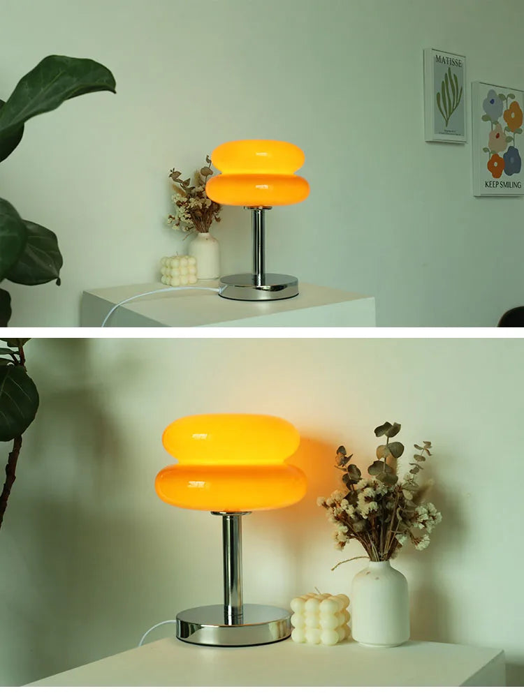 Lámpara de mesa de cristal Macaron, atenuación tricromática, lámparas de ambiente para sala de estar, protección ocular, luz nocturna, decoración para dormitorio de niña