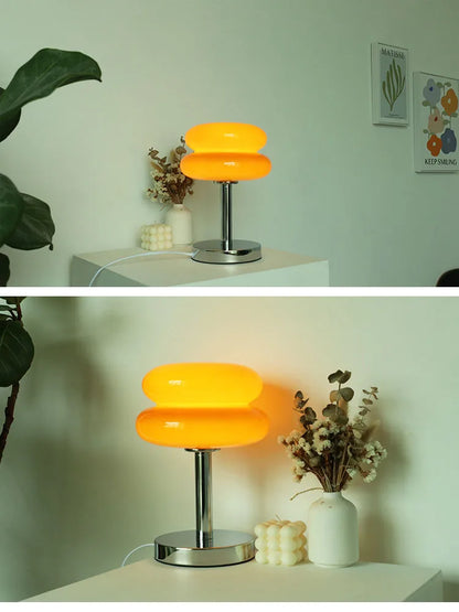 Lámpara de mesa de cristal Macaron, atenuación tricromática, lámparas de ambiente para sala de estar, protección ocular, luz nocturna, decoración para dormitorio de niña