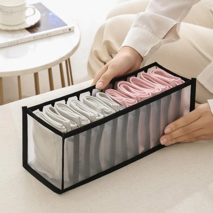 Organizador de ropa, pantalones, ropa, Jeans, caja de almacenamiento, armario, organización de armario, ropa interior, sujetador, calcetines, compartimento, gabinete