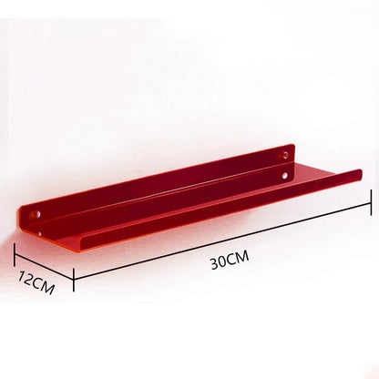 Estante acrílico para almacenamiento de pared, estanterías flotantes, organizador de estante de exhibición para baño, dormitorio, sala de estar, cocina, decoración de habitación