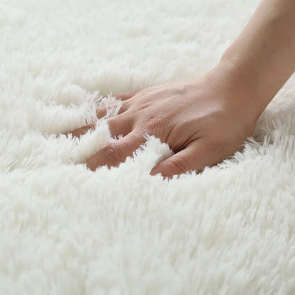 Alfombra blanca y esponjosa para sala de estar, alfombrillas grandes para decoración del hogar, antideslizantes y gruesas, para habitación de niños y niñas, color rosa