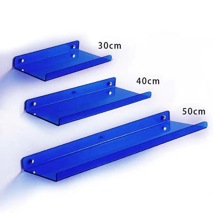 Estante acrílico para almacenamiento de pared, estanterías flotantes, organizador de estante de exhibición para baño, dormitorio, sala de estar, cocina, decoración de habitación
