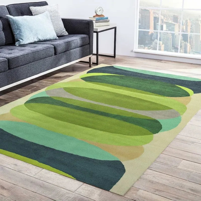 Alfombras modernas amarillas y negras de mediados de siglo, alfombra para sala de estar de estilo escandinavo, alfombra Retro de los años 70, alfombra geométrica abstracta Neutral