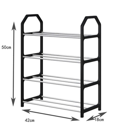 Zapatero de 4 niveles para sala de estar, estante sencillo de varios niveles, organizador de zapatos para ahorro de espacio, montaje de puerta, armario de almacenamiento para dormitorio