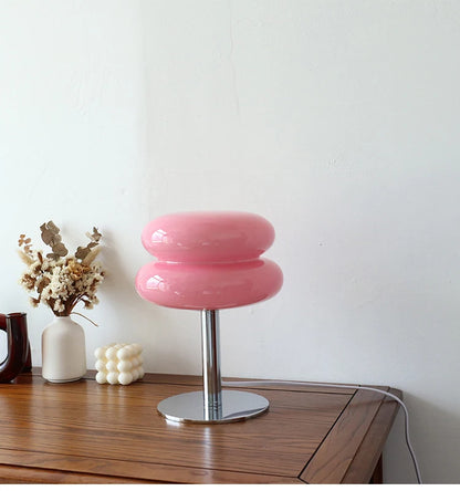 Lámpara de mesa de cristal Macaron, atenuación tricromática, lámparas de ambiente para sala de estar, protección ocular, luz nocturna, decoración para dormitorio de niña