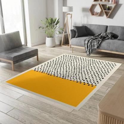 Alfombras modernas amarillas y negras de mediados de siglo, alfombra para sala de estar de estilo escandinavo, alfombra Retro de los años 70, alfombra geométrica abstracta Neutral