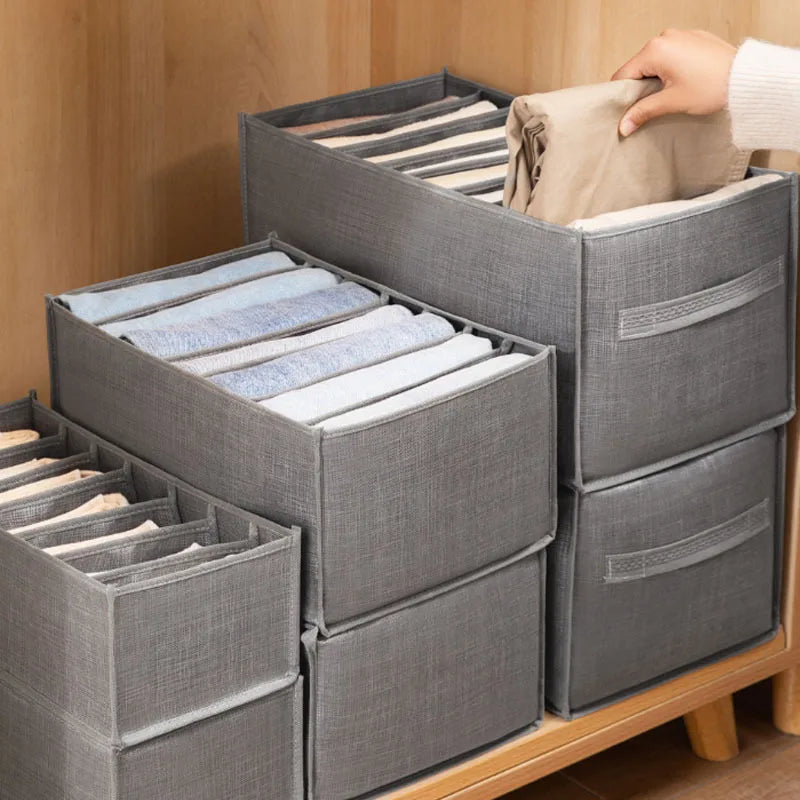 Organizador de ropa, pantalones, ropa, Jeans, caja de almacenamiento, armario, organización de armario, ropa interior, sujetador, calcetines, compartimento, gabinete