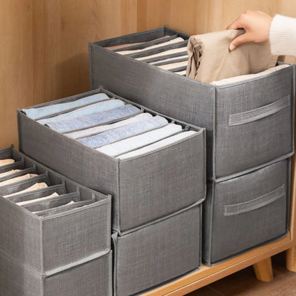 Organizador de ropa, pantalones, ropa, Jeans, caja de almacenamiento, armario, organización de armario, ropa interior, sujetador, calcetines, compartimento, gabinete