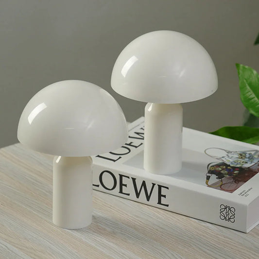 Lámpara de iluminación de mesita de noche de seta, brillo ajustable, cambia de Color, minimalista, funciona con pilas, brillante, decoración de cabecera de dormitorio