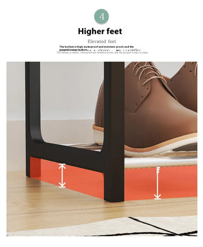 Zapatero de 4 niveles para sala de estar, estante sencillo de varios niveles, organizador de zapatos para ahorro de espacio, montaje de puerta, armario de almacenamiento para dormitorio