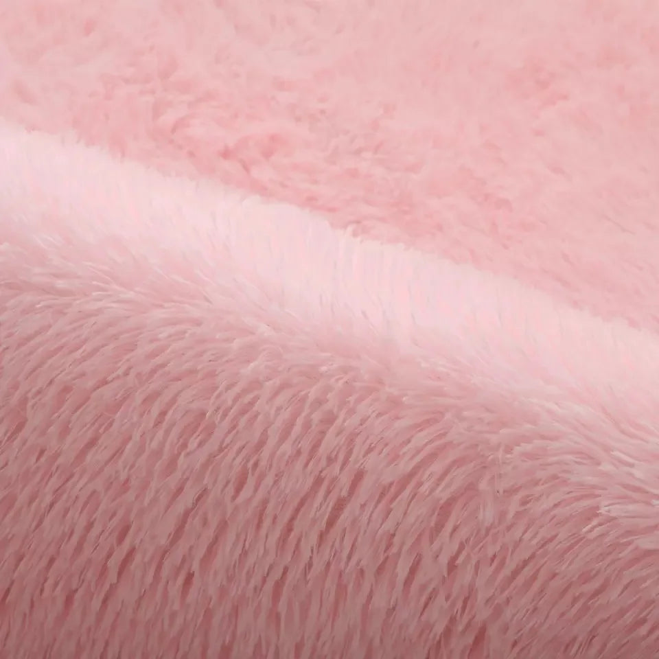 Alfombra blanca y esponjosa para sala de estar, alfombrillas grandes para decoración del hogar, antideslizantes y gruesas, para habitación de niños y niñas, color rosa
