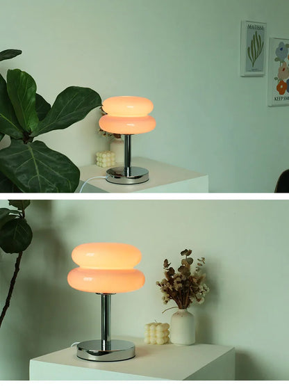 Lámpara de mesa de cristal Macaron, atenuación tricromática, lámparas de ambiente para sala de estar, protección ocular, luz nocturna, decoración para dormitorio de niña