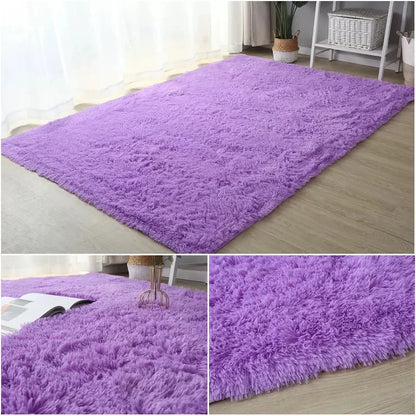 Alfombra blanca y esponjosa para sala de estar, alfombrillas grandes para decoración del hogar, antideslizantes y gruesas, para habitación de niños y niñas, color rosa