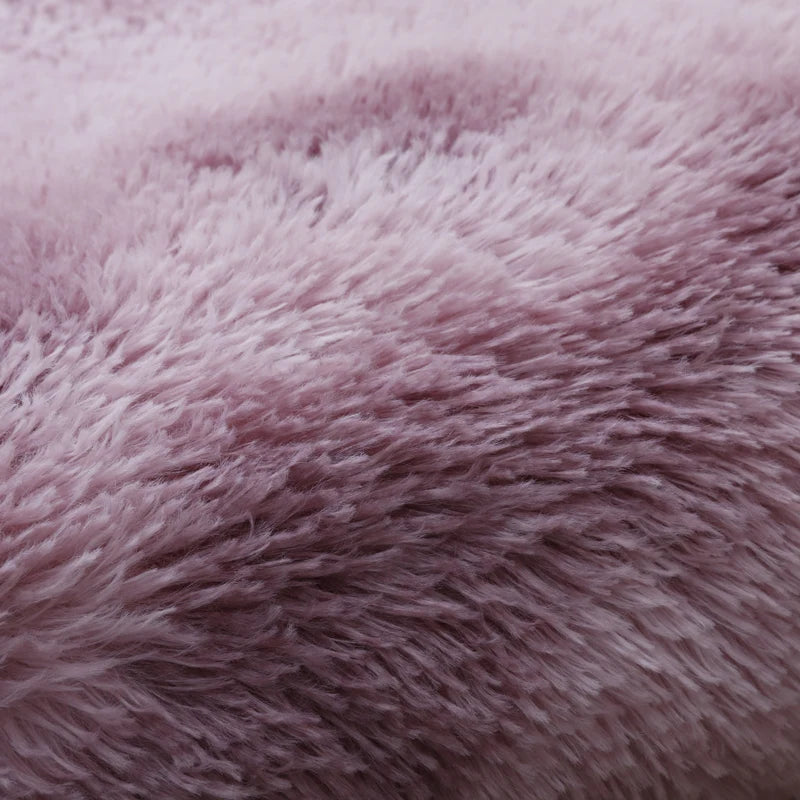 Alfombra blanca y esponjosa para sala de estar, alfombrillas grandes para decoración del hogar, antideslizantes y gruesas, para habitación de niños y niñas, color rosa