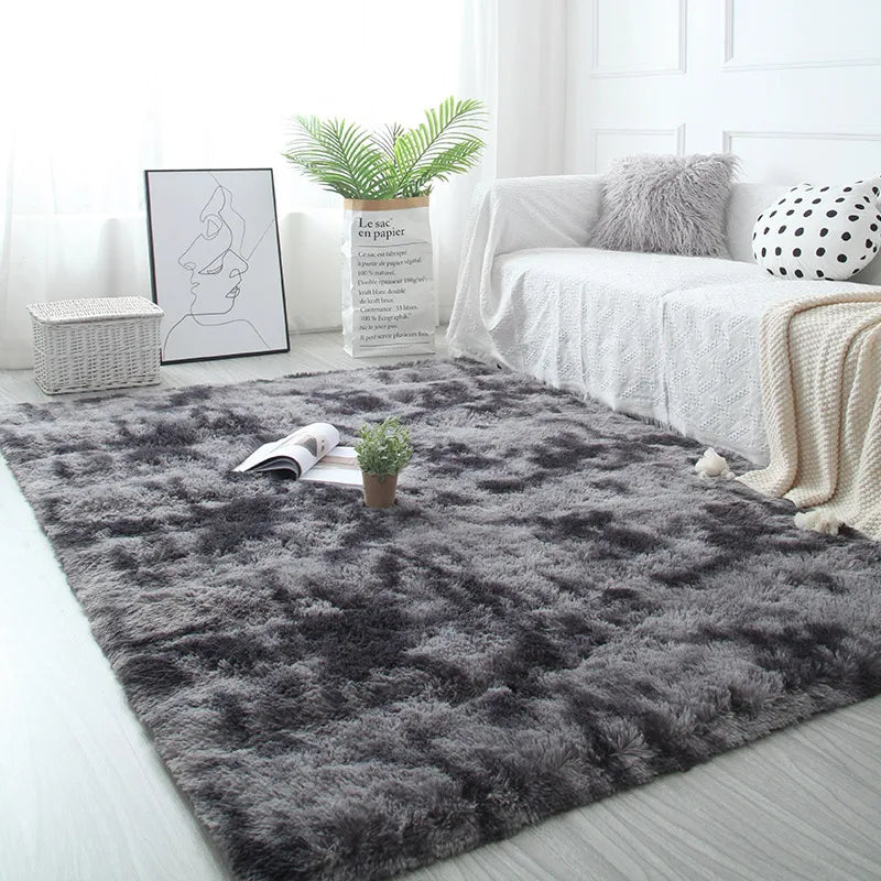 Alfombra blanca y esponjosa para sala de estar, alfombrillas grandes para decoración del hogar, antideslizantes y gruesas, para habitación de niños y niñas, color rosa