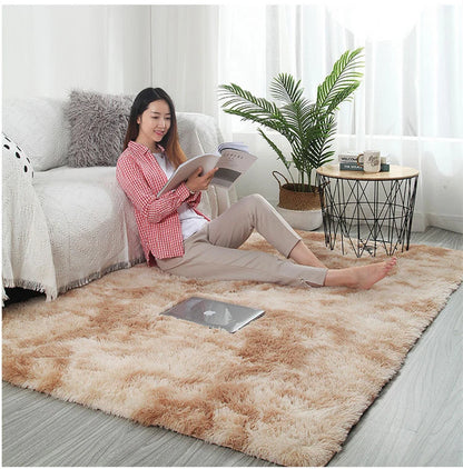 Alfombra blanca y esponjosa para sala de estar, alfombrillas grandes para decoración del hogar, antideslizantes y gruesas, para habitación de niños y niñas, color rosa