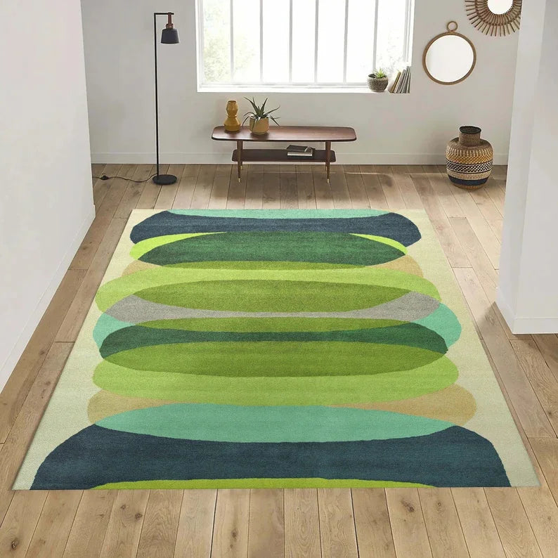 Alfombras modernas amarillas y negras de mediados de siglo, alfombra para sala de estar de estilo escandinavo, alfombra Retro de los años 70, alfombra geométrica abstracta Neutral