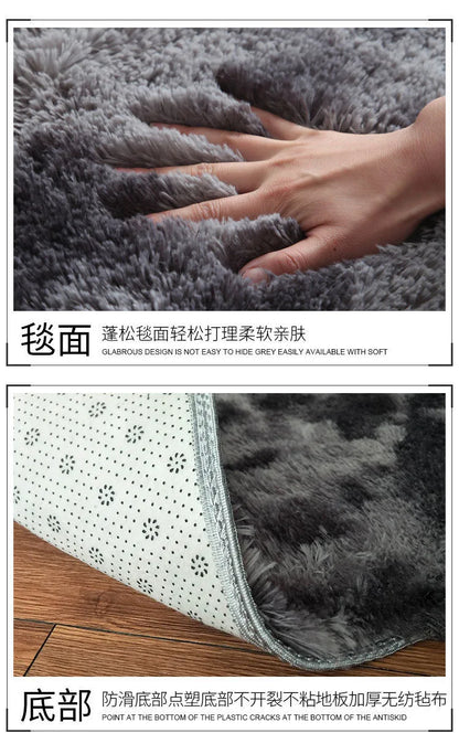 Alfombra blanca y esponjosa para sala de estar, alfombrillas grandes para decoración del hogar, antideslizantes y gruesas, para habitación de niños y niñas, color rosa