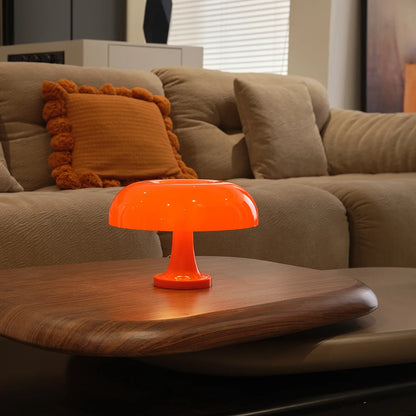 Lámpara de mesa de seta clásica, arte moderno Bauhaus, lámpara de mesita de noche de dormitorio, lámpara de mesa decorativa naranja de diseñador danés