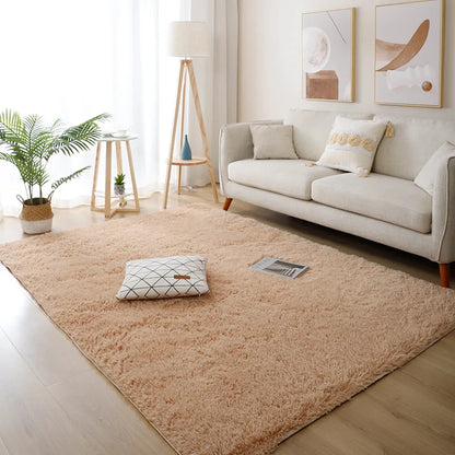 Alfombra blanca y esponjosa para sala de estar, alfombrillas grandes para decoración del hogar, antideslizantes y gruesas, para habitación de niños y niñas, color rosa