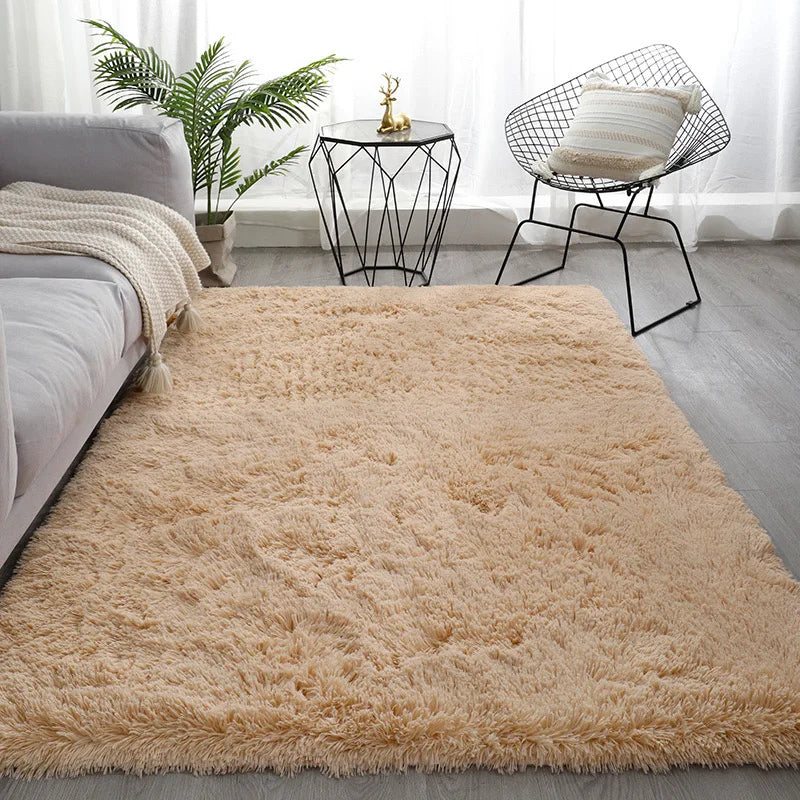 Alfombra blanca y esponjosa para sala de estar, alfombrillas grandes para decoración del hogar, antideslizantes y gruesas, para habitación de niños y niñas, color rosa