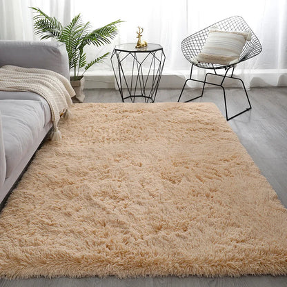 Alfombra blanca y esponjosa para sala de estar, alfombrillas grandes para decoración del hogar, antideslizantes y gruesas, para habitación de niños y niñas, color rosa