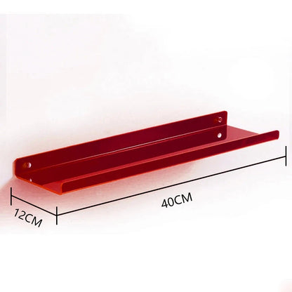 Estante acrílico para almacenamiento de pared, estanterías flotantes, organizador de estante de exhibición para baño, dormitorio, sala de estar, cocina, decoración de habitación