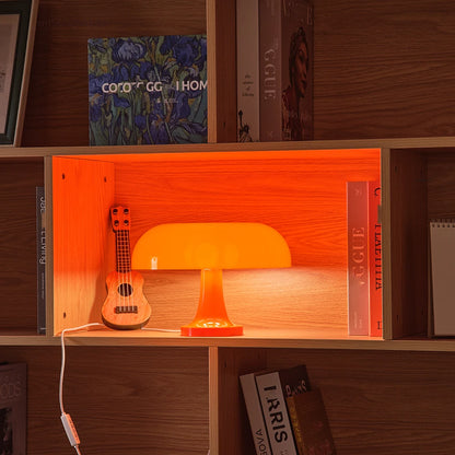 Lámpara de mesa de seta clásica, arte moderno Bauhaus, lámpara de mesita de noche de dormitorio, lámpara de mesa decorativa naranja de diseñador danés