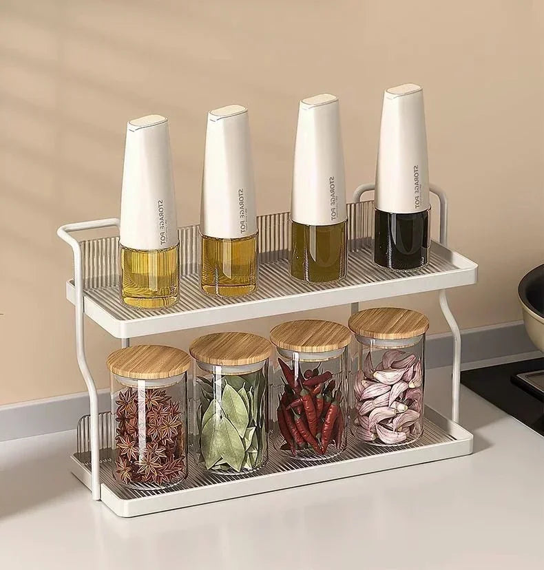 Organizador de almacenamiento, organizador de cocina, estantes de cocina, taza de té, doble capa debajo del fregadero, estante de almacenamiento, electrodomésticos, aromatizante de maquillaje