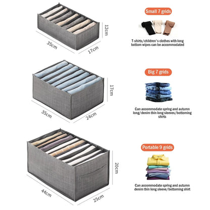 Organizador de ropa, pantalones, ropa, Jeans, caja de almacenamiento, armario, organización de armario, ropa interior, sujetador, calcetines, compartimento, gabinete