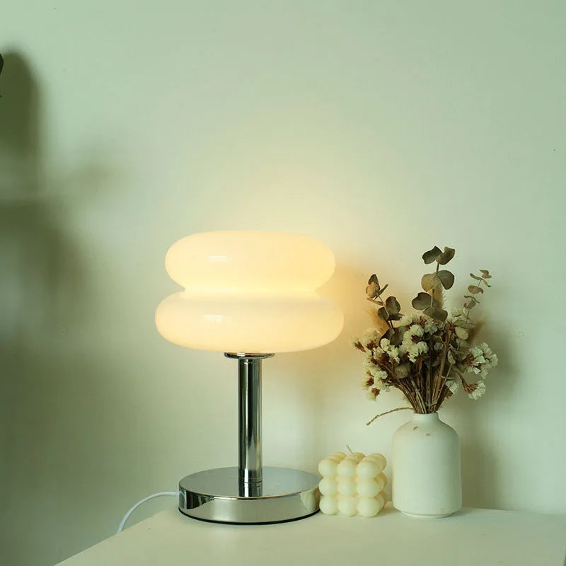 Lámpara de mesa de cristal Macaron, atenuación tricromática, lámparas de ambiente para sala de estar, protección ocular, luz nocturna, decoración para dormitorio de niña